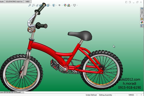 دانلود  آموزش پیشرفته سالیدورک solidworks طراحی مدل دوچرخه