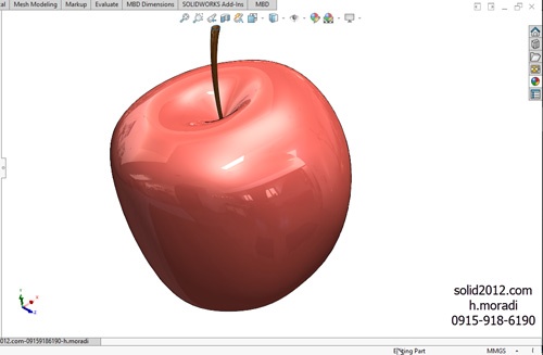 دانلود  آموزش پیشرفته سالیدورک solidworks طراحی مدل سیب